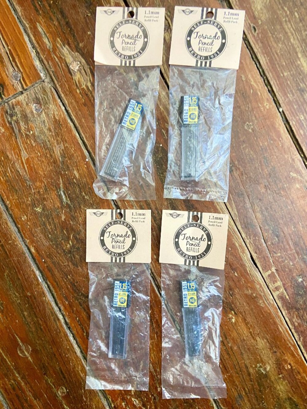 4 pkgs of Retro 51 Tornado Pencil Refill Leads 1.15mm 12 leads per package NEW